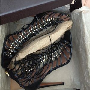 ALAÏA 110MM Cage lace up heels